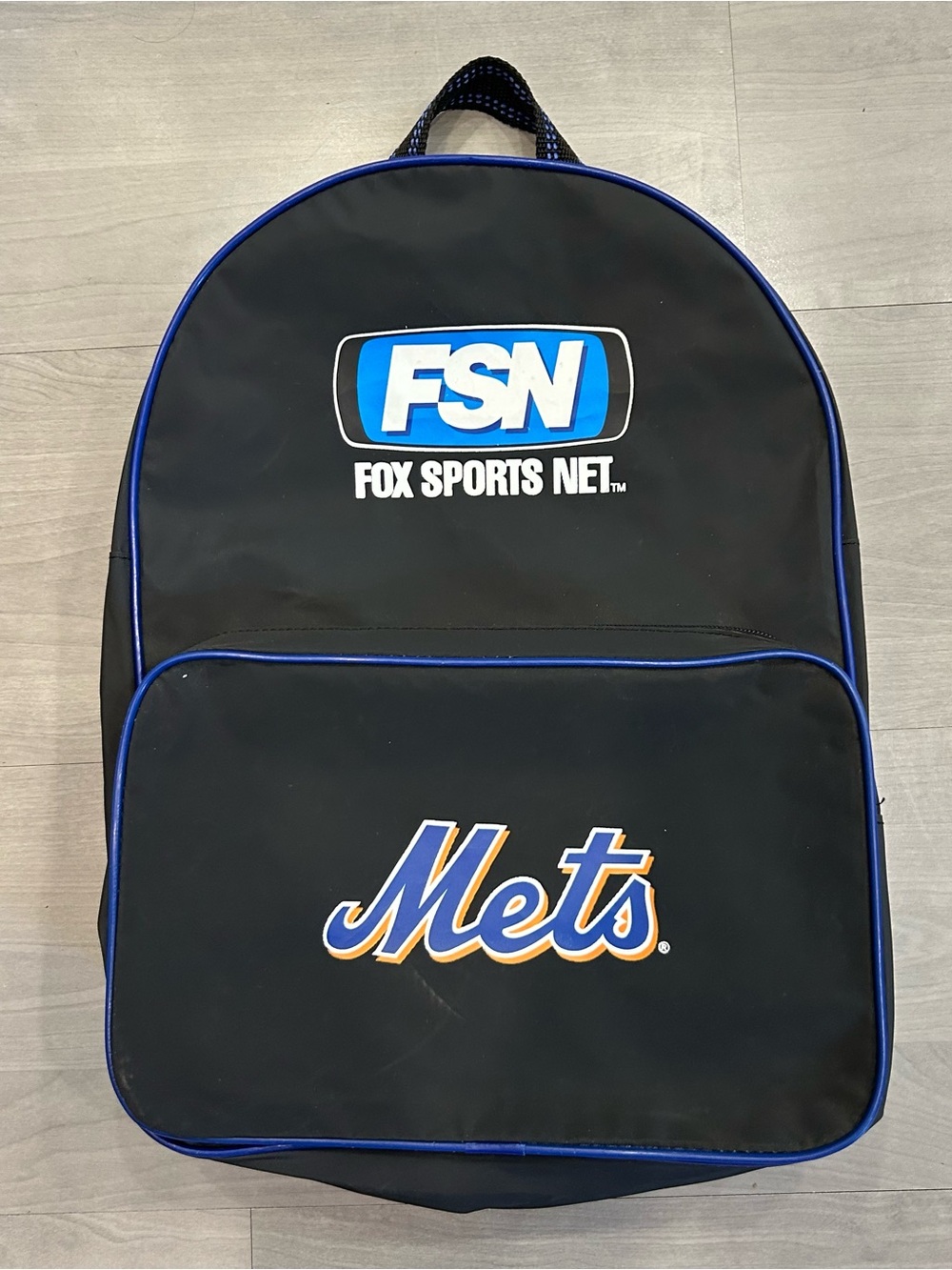 Vintage New York Mets FSN Fox Sports Net Backpack SGA Promo Black Blue Bag